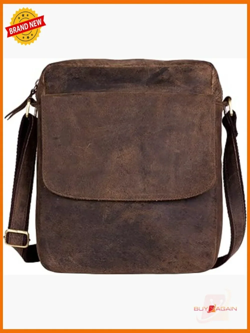 Leather Crossbody Bag Messenger Satchel Tablet Bag 11 Inch Unisex